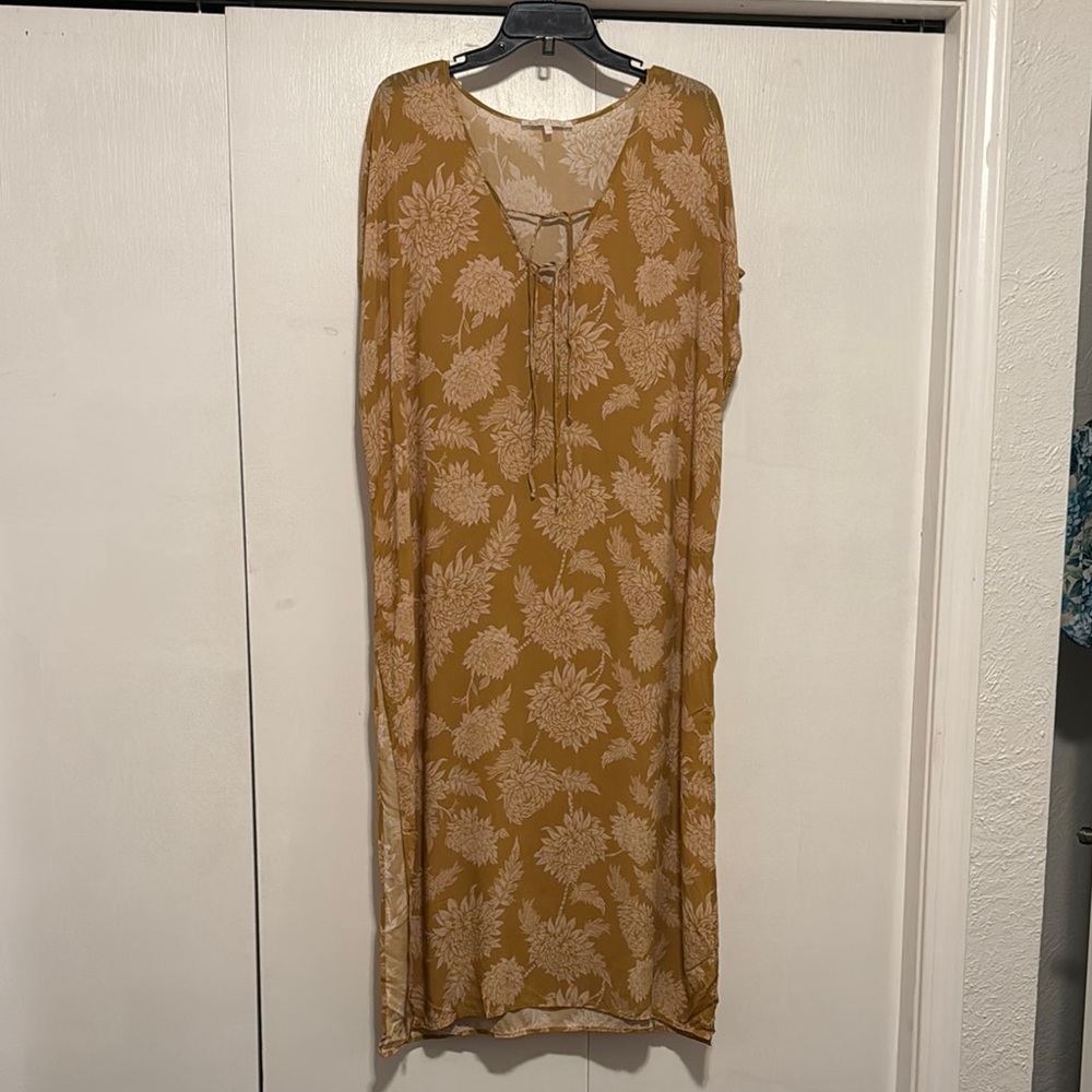 Novella Royale Mustard floral swim cover up